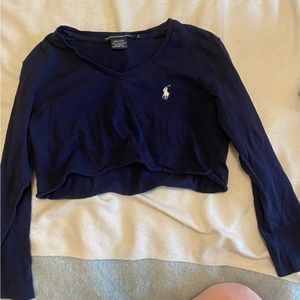 Ralph Lauren Sport Navy Cropped Tee
